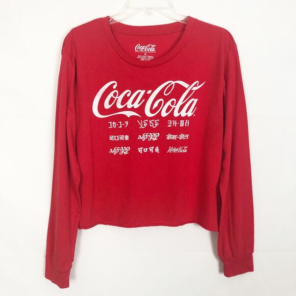 Coca-Cola Cropped Red Top Womens XL - Picture 1 of 11